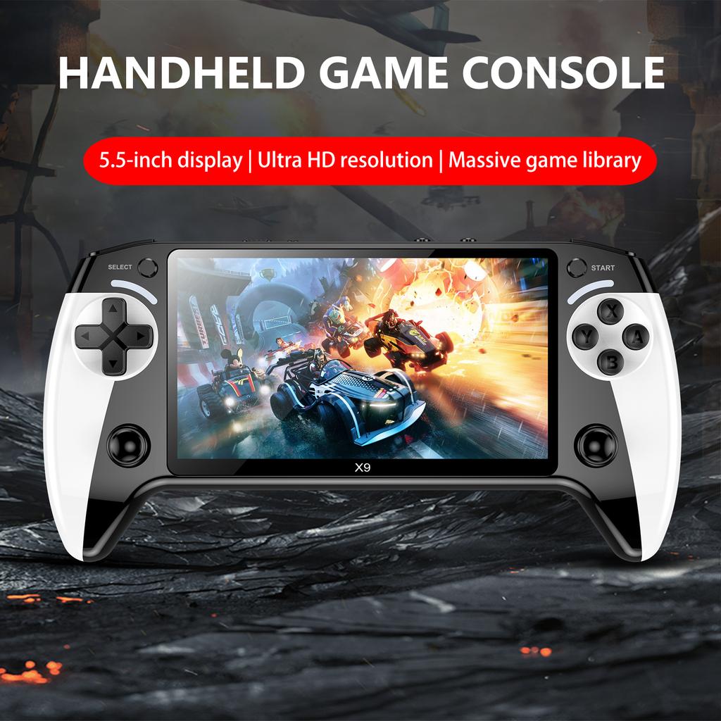X9 Retro Handheld Game Console 5.5-Inch HD IPS Screen 20000+ Games Type-C Charging 1500mAh Video Game Player for Kids Adults