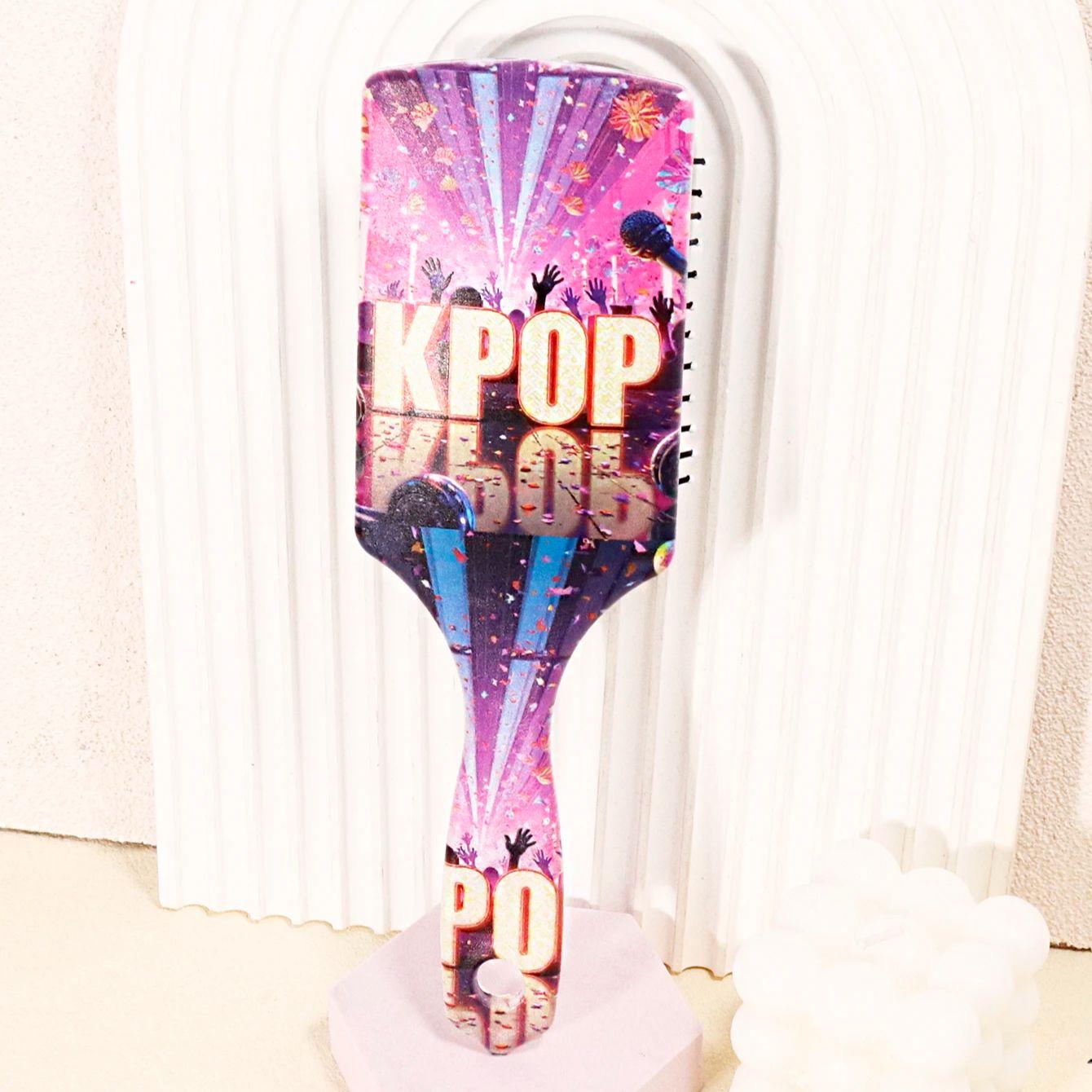 

K-pop hair comb - KPOP Korean Wave themed airbag comb, paddle pad nylon bristles, KPOP accessories,Special for real hair wigs
