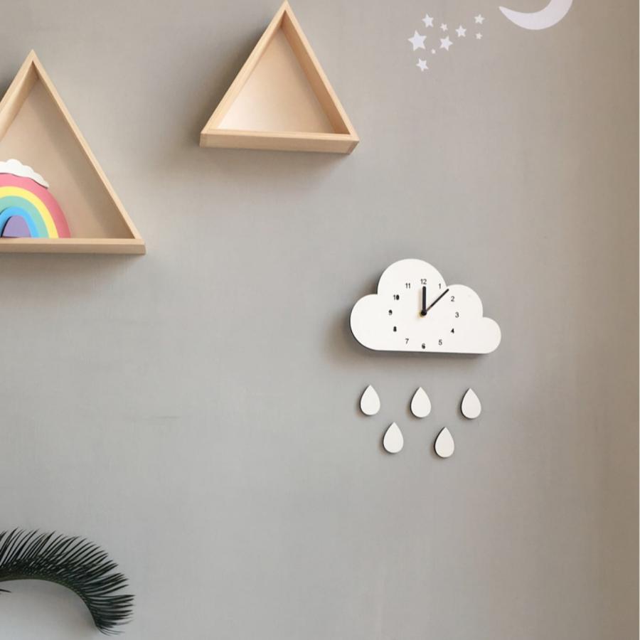 1pc Cloud Water Drops Silent Clock Simple Decoration Bedroom Children's Clothing Store Decoration Cartoon Shaped Wall Decoration