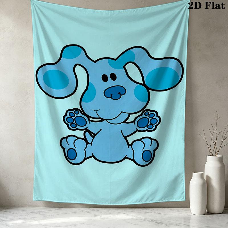 Blue'S Clues Wall Tapestry Aesthetic Wall Hanging Printed Fabric Blanket Decorative Tapestries For Bedroom Living Room Home Decor