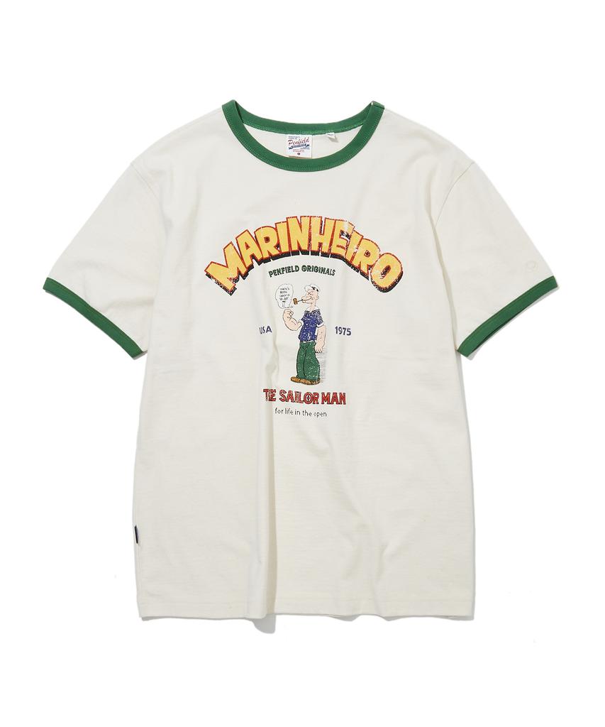 PENFIELD Vintage Series Marinheiro Engraved Ringer Short Sleeve T-Shirt Ivory_Fs2Kt56U