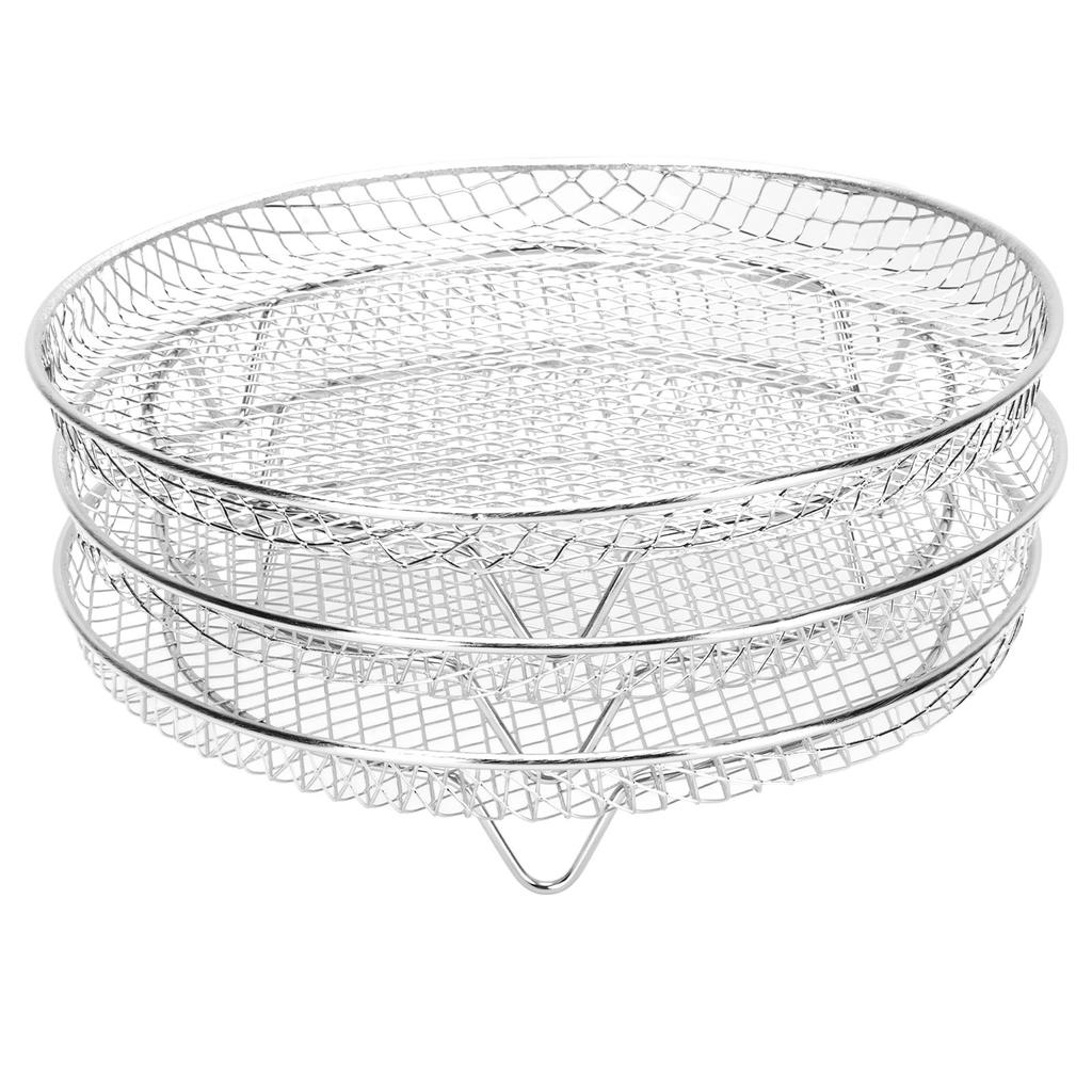 Fryer Accessories 3 Layer Fryer Rack 304 Stainless Steel Dehydrator Rack Detachable Round Grill Rack Dishwasher Safe