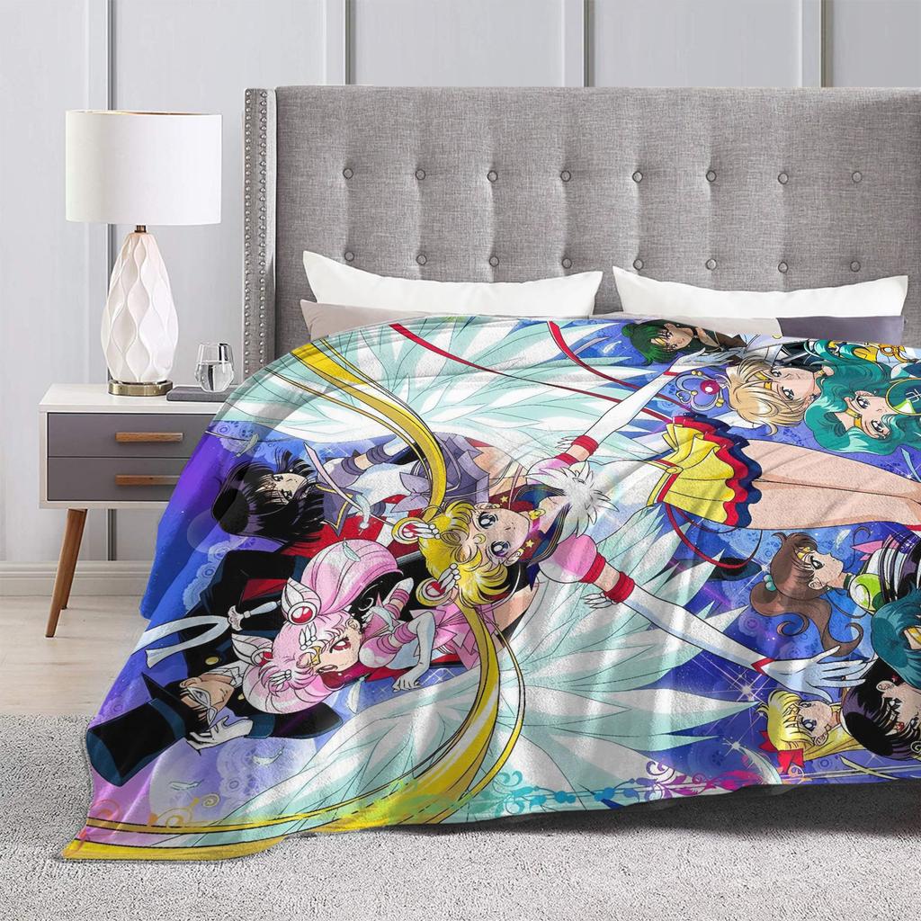 Sailor Moon Plush Blankets Kids Adult  Flannel Throw Blanket For Couch Chair Soft Custom DIY Quality Bedspread Gift Idea