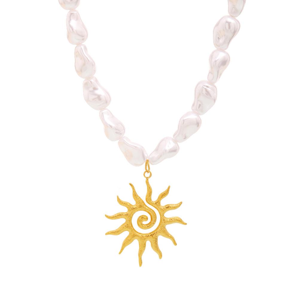 Ozean-Serie, Perle, Seestern, Mehrfach-Accessoire Schlüsselbein-Kette, Modisch, Leichter Luxus, Strand-Stil