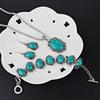 4Pcs/Set Vintage Flower Pendant Necklace Hook Earrings Bracelet