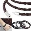Fashion Multi-layer Wrap Braid Long Chain PU Leather Bracelet Adjustable Magnet Buckle Unisex Stackable Jewelry For Women Men
