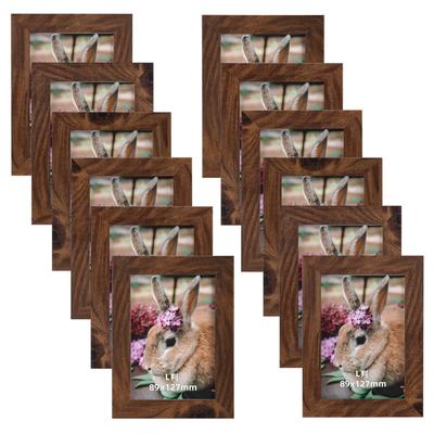 Wtrgas Photo Large Wood Wall Set of 89x127mm Frame, Size, Grain, Mount, Tabletop, Brown, 12,
