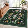 Iris Apfel Protea Forest Green Rug for Living Room Floral Aesthetic Ornate Gothic Home Decor Carpet Anti-slip Washable Floor Mat
