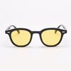 Korean Yellow Round Frame Black Sunglasses Women'S Retro Personalized Sunglasses Trendy Transparent Marine Sunglasses
