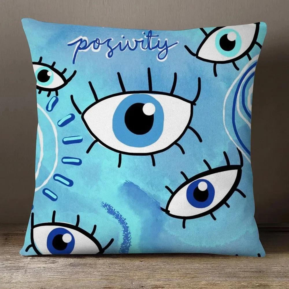 Evil Eye Hamsa Hand Cushion Covers Middle East Fortune Amulets Print Decorative Sofa Throw Pillow Case