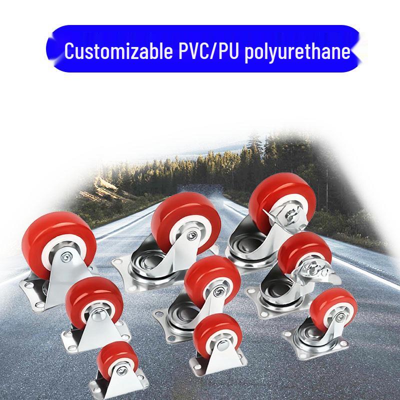 Swivel Caster Wheels with Brake for Furniture and Scaffolding - 1, 1.5, 2, 3 Inch Options