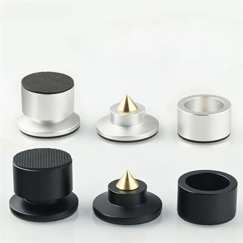 ABUL-4er-Set Füße Lautsprecher Spikes Fußpolster KTV Bühnenlautsprecher Aluminium Isolation HIFI Ständer Schwarz