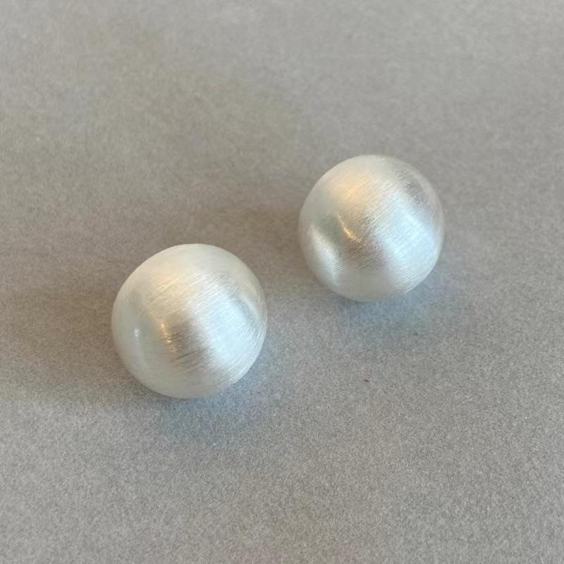 Gebürstet Matte Runde Kugel Vergoldete Silber Stecker