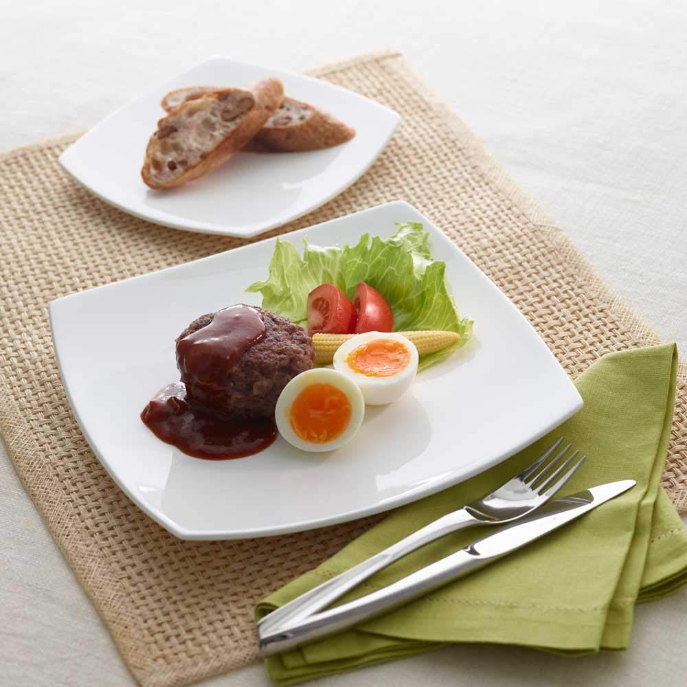 NARUMI Styles Dinnerware Set, White, Simple Square, 6-Piece Set for 2, Microwave and Dishwasher Safe, Gift Boxed, 50481-23210