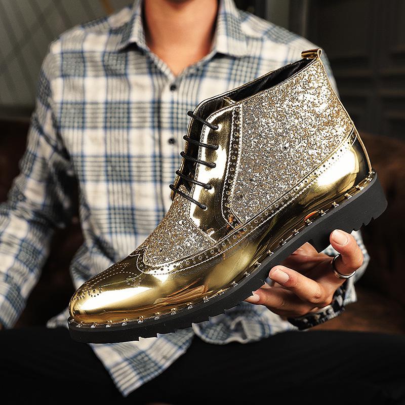 Men's 2025 High-Top Leather Martin Boots – Business Casual & Nightclub Styling