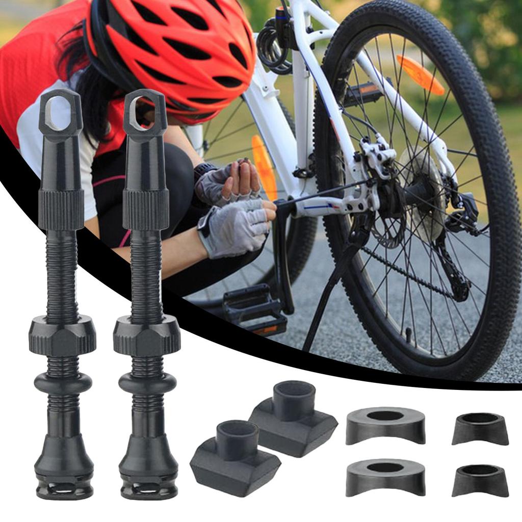 Bike Tire Valve Stem Tubeless Valve Core with Square Base and Washers Wheel Parts for Child Cyclist Sooter Outdoor Men Dirt