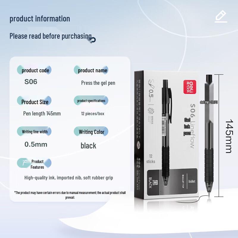 Deli Retractable Gel Pens