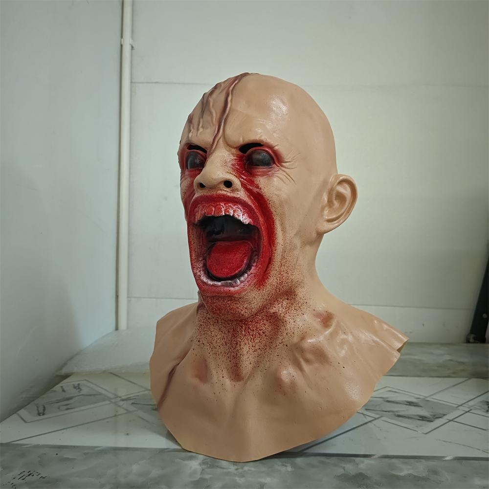 Zombie Mask Creepy Halloween Props Scary Realistic Face Mask Adult Party Cosplay Costume Props Horror Infected Zombie Masks