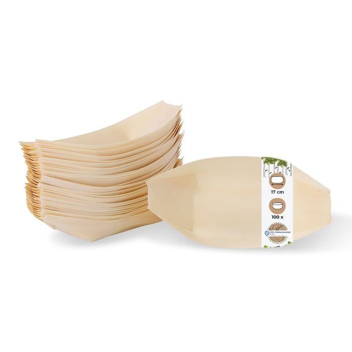 Assiette jetable - Bionatic - DCA017761_afn - Bois de pin - Bio-dégradable - 100 pièces