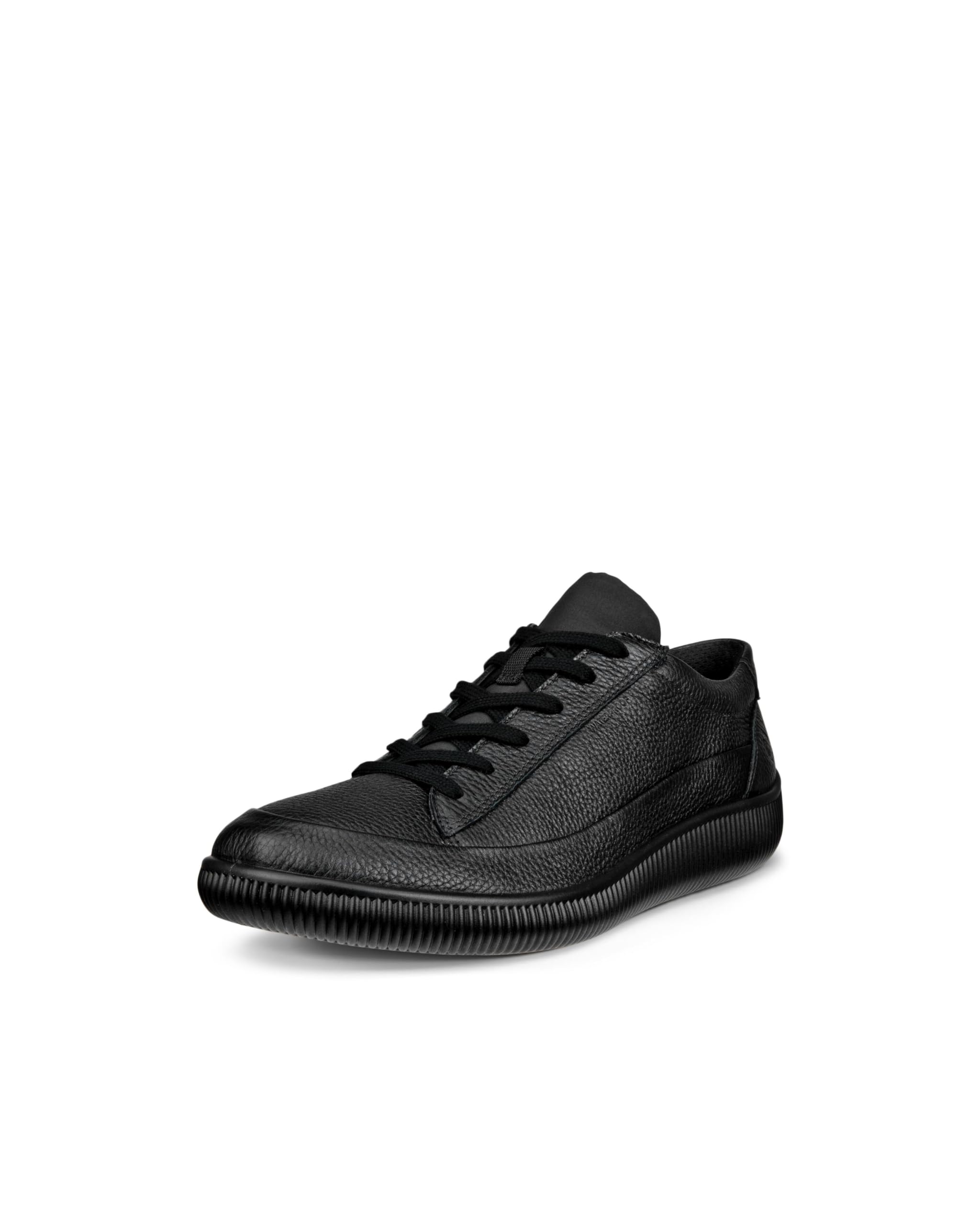 

ECCO SOFT ZERO M Men s Genuine Leather Lace-Up Waterproof Shoes, 53777451052, Black/Black, Size 26.0 cm, 3E