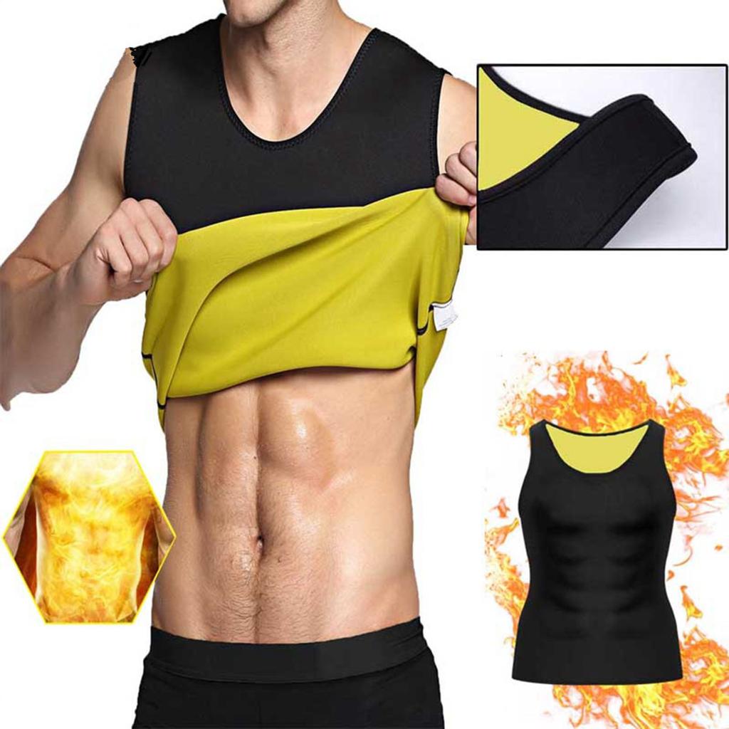 Men Sports Sweat Shapewear Chest Support Abdomen Body Shaper Vest Top