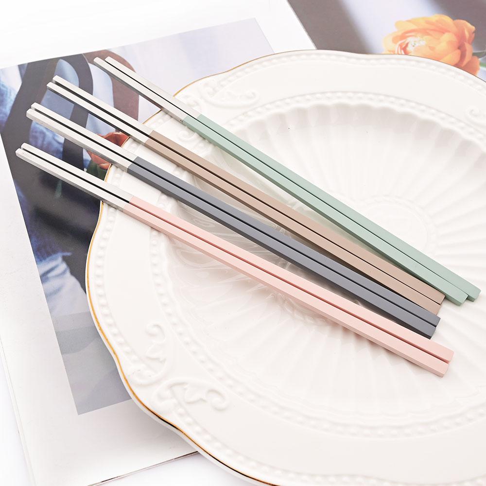 8Pcs Korean Dinnerware Set Silver High Quality Stainless Steel Flatware Set Matte Dinner Spoon Chopsticks Tableware Cutlery Set