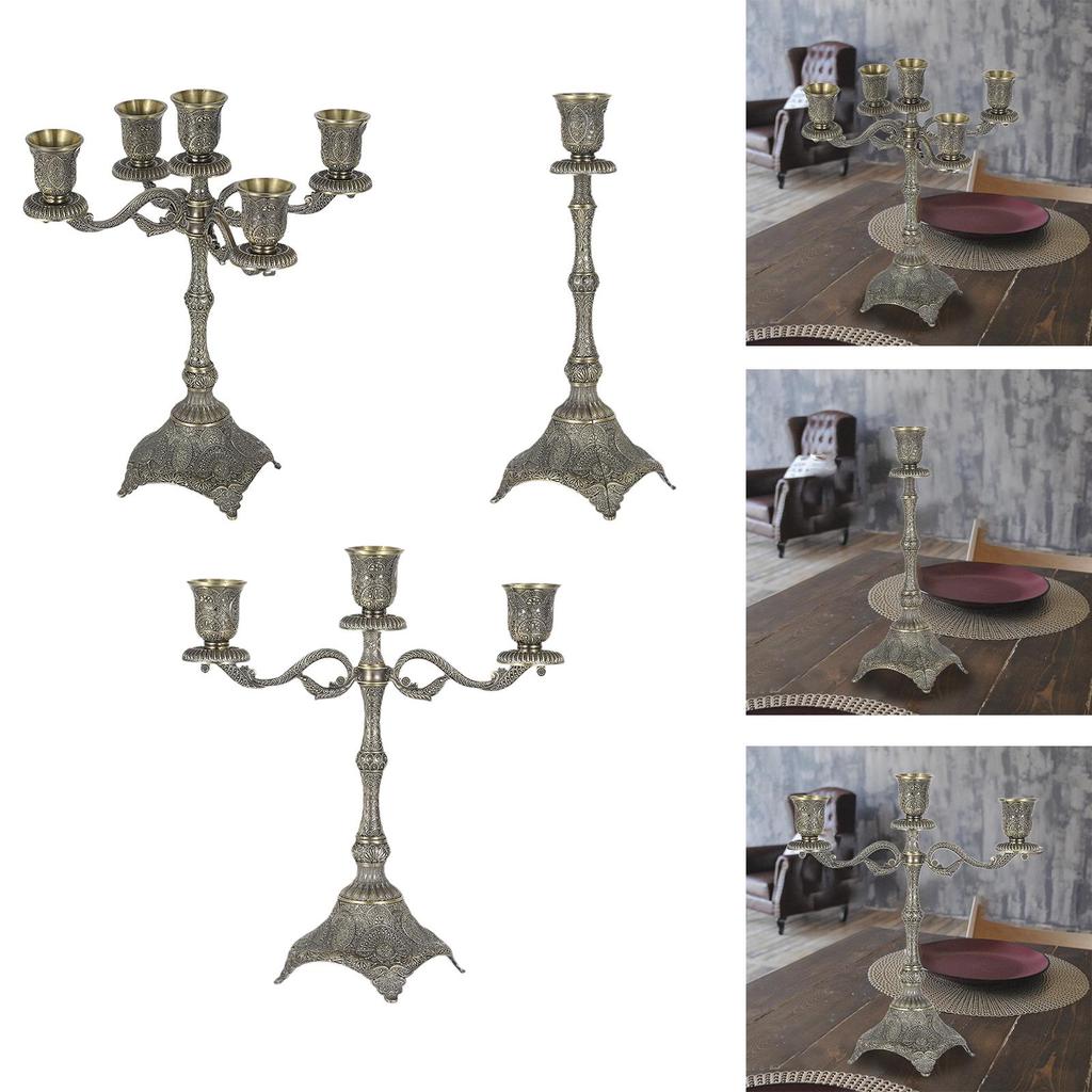 Tapered Candle Holder Farmhouse Decoration Zinc Alloy Church Home Candelabrum for Christmas Party Wedding Kitchen Counter Hotel