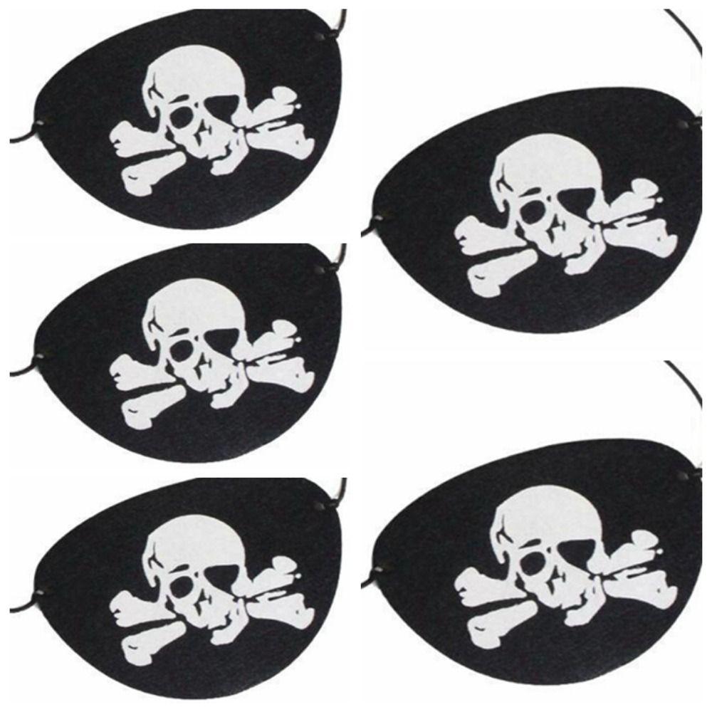 5Pcs Black Skull Pirate Captain Cap Horror Felt Pirate Hat Party Supplies Easter