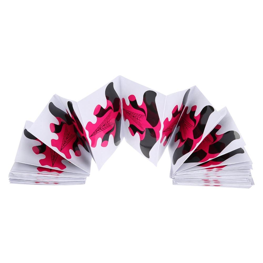 100pcs Self-Adhesive Sticker Nail Extension Paper Forms Easy DIY Nail Art Creation At Home