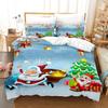 3D Printed Merry Christmas Bedding Set, Happy New Year Down Duvet Cover and Pillowcase 2/3pc, Single Double Bed, All Sizes Duvet Cover Set, Gift