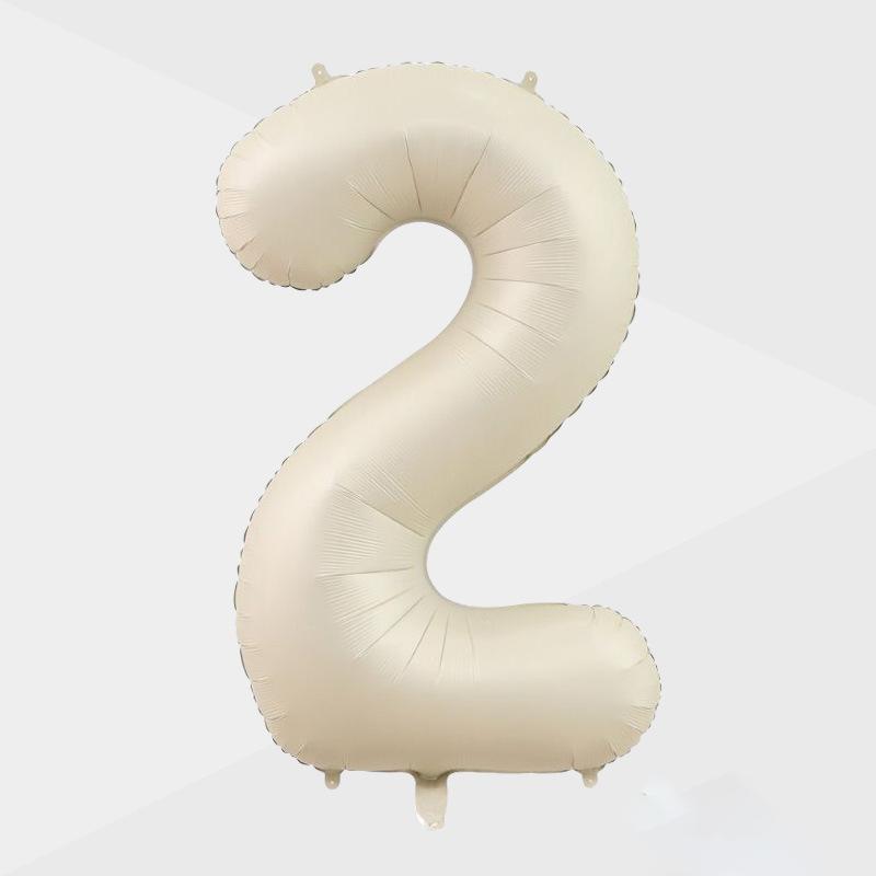 32/40inch Cream Caramel Color 1-9 Number Balloon Happy Birthday Party Decoration Balls Baby 1 2 3 Years Birthday Party Supplies