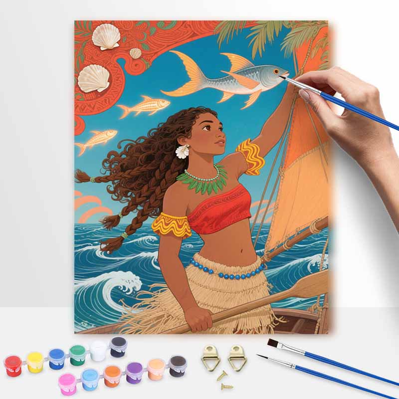 Disney Moana ocean adventure oil painting by numbers art kit. handmade diy painting home decoration gifts 20x30cm