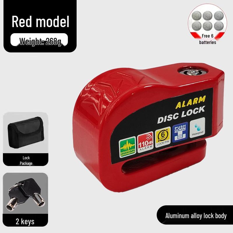 Blocca Disco Freno Antifurto Universale per Auto, Moto e Biciclette con Sistema di Allarme