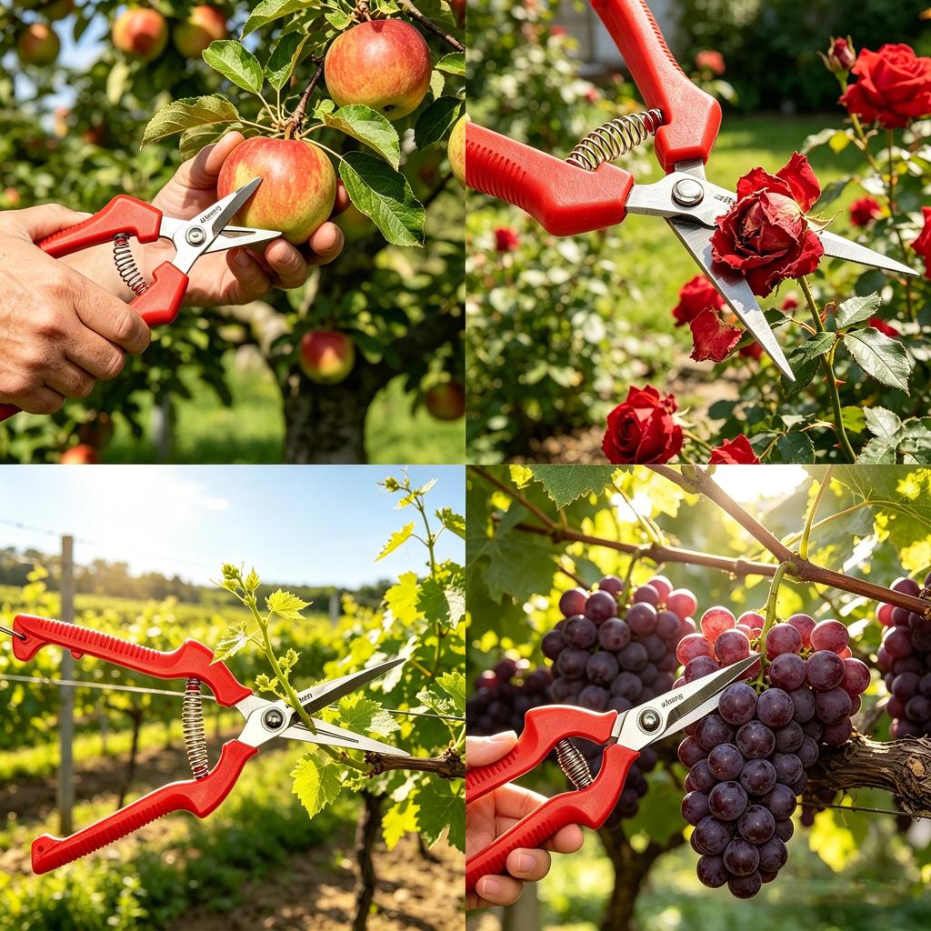 Professional Grape Pruning Scissors Stainless Steel Garden Shears with Lock for Fruit Picking Vegetable Patch Bonsai Care