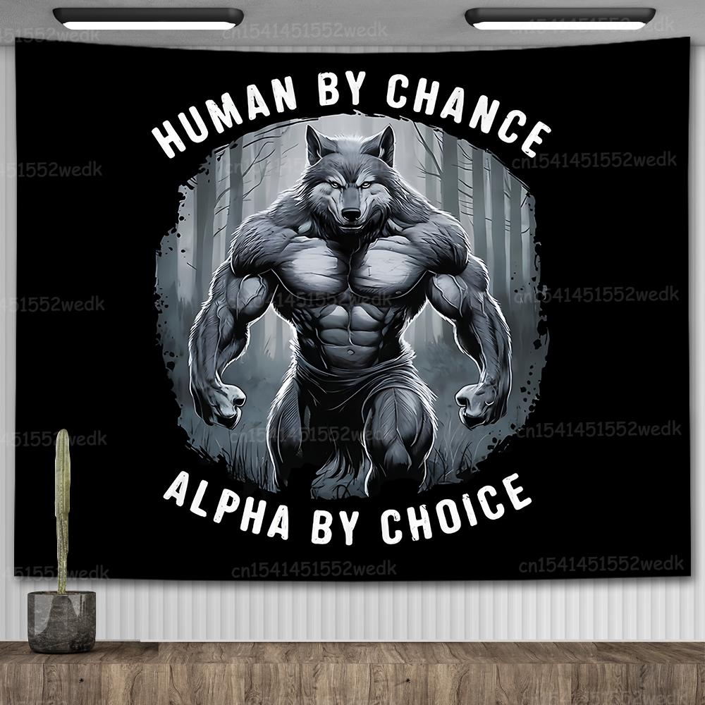 Emo Beyaz Kurt Oturan Meme Goblen Kurt Adam Goblenleri Yatak Odası İçin Baskılı Ev Dekorasyonu Resimleri Oda Duvar Asılı Posterler