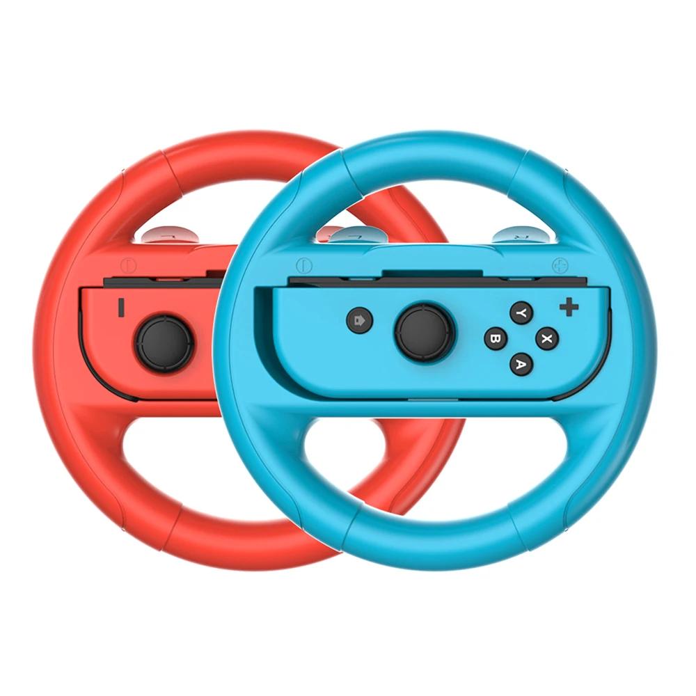 2Pcs Left Right Game Steering Wheel Controller Handle Holder Grip JoyCon Controller Gamepad For Nintendo Switch OLED NS