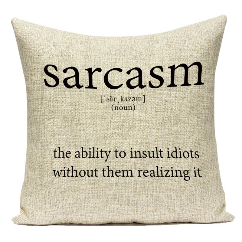 Motto Letters Printed Home Decor Cushion Covers Polyester Black White Pillow Cover Sofa Bed Car Decorative Pillow Case
