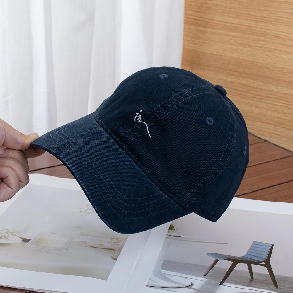 New Product Simple Letter Embroidery Baseball Cap Men's and Women's Pure Cotton Breathable and Versatile Face Small Sunshade Cap
