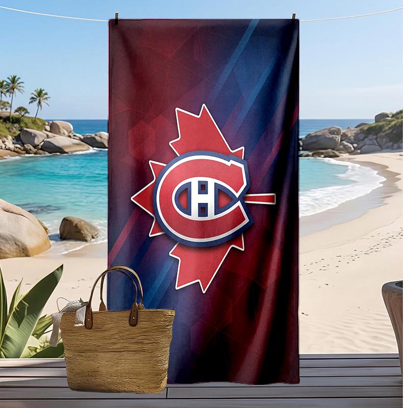 Montreal Canadiens Print Strandtuch Weich Tragbar Schnell?Trockenes Handtuch für Pool Sommerurlaub Outdoor Sport