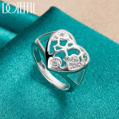 925 Sterling Silber AAA Zirkon herzförmigen Ring Modeschmuck Hochzeitsschmuck