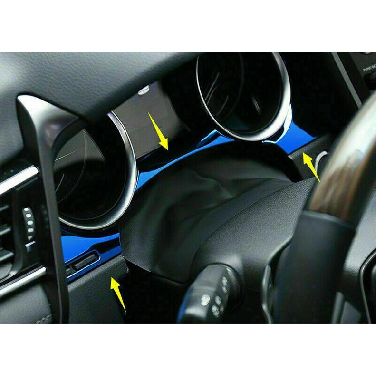 3X For Toyota Camry 2018-2023 Blue Interior Dashboard Decor Cover Trim S.Steel