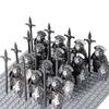 13Pcs Mini Gondor Battle Spearman Body Gurad Infantry VS Roman Solider Eomer Rohan Warriorr Figures Blocks Set Toys for Kids