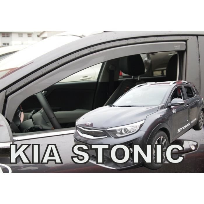 Déflecteurs d'air - J&J AUTOMOTIVE - Kia Stonic - Fumé - Acrylique renforcé - Installation facile
