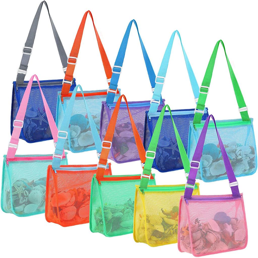 Beach Toys Mesh Beach Bag Kids Sand Toys Bags Travel Toys Shell Collecting Bag Seashell Bag Swimming Accessories For Kids