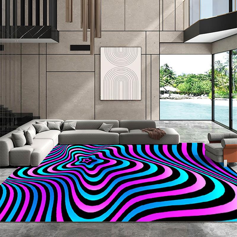 3D Vertigo Visual Whirlpool Carpet Living Room Sofas Decoration Bedroom Bedside Rug Creative Anti-skid Kitchen Balcony Floor Mat