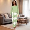 Women's Casual Printed Pajama Set with Round Neck and Loose Fit for Sleep and Lounging