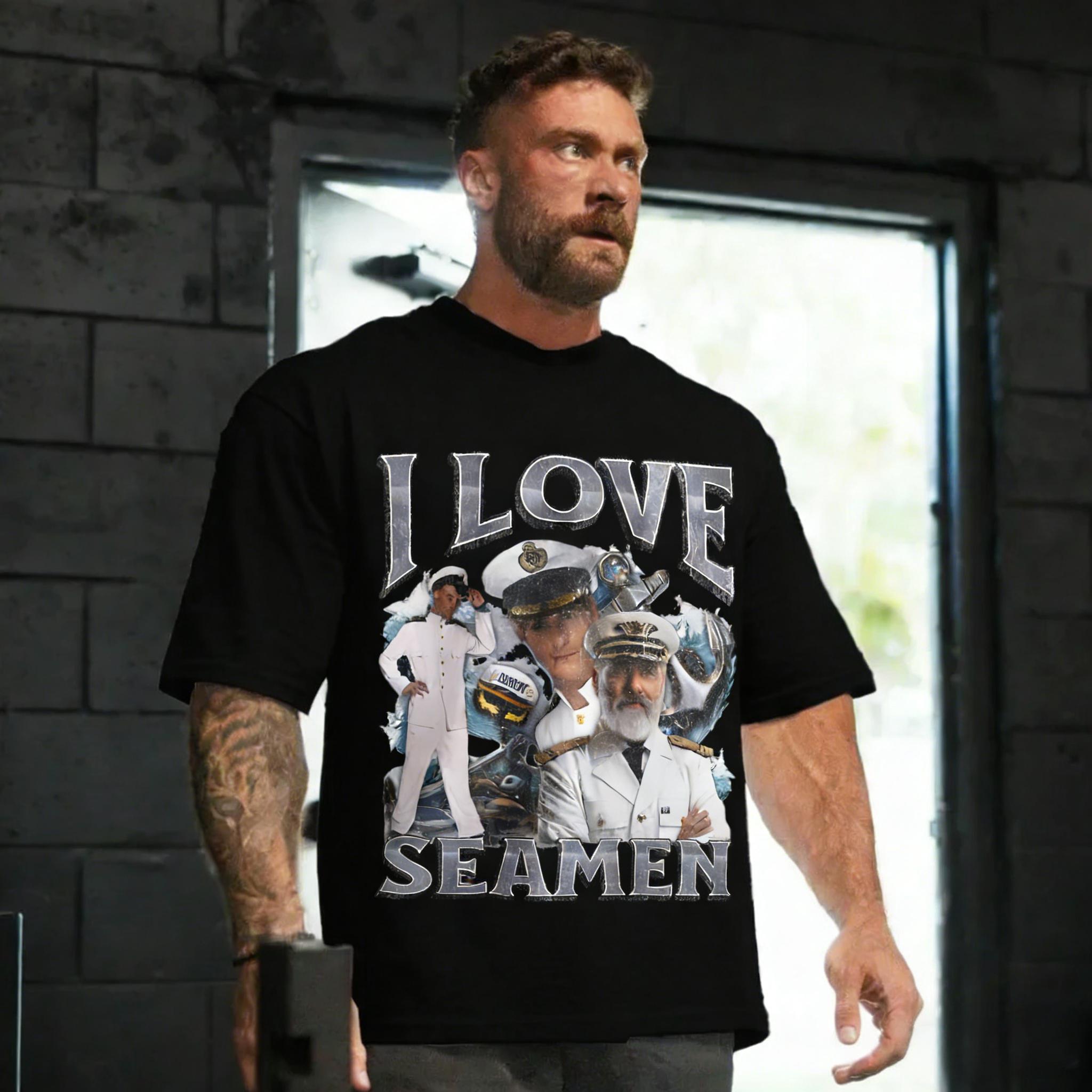 

I Love Seamen Funny Offensive Sailor Tshirt T-shirt Men Casual Fashion T Shirts Unisex Vintage Tees Men Clothes 2026 New - Me... S разноцветный