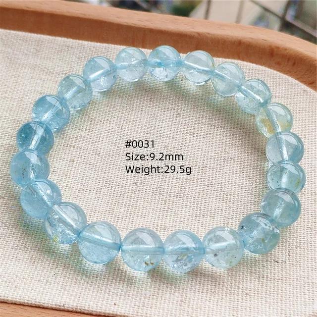 Natürlicher Blauer Topas Klare Runde Perlen Trendiges Unisex Armband Schmuck Party Geschenk 7mm 8mm AAAAAA