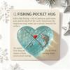 Fishing Lover Pocket Hug Token Sea Glass Heart-Shaped Acrylic Keepsake Encouragement Gift for Angler Dad Husband