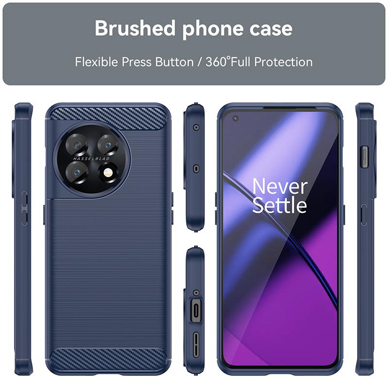 New Carbon Fiber Phone Case For One Plus 9 Pro 9R 9RT 10 Pro 10R 10T 11 11R 12 12R Silicone Solid Color Shockproof Protect Cover
